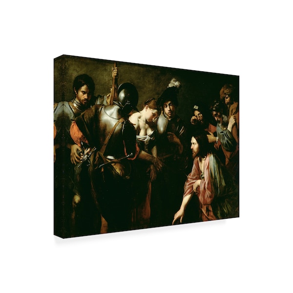 Valentin De Boulogne 'Christ And The Adulteress' Canvas Art,18x24